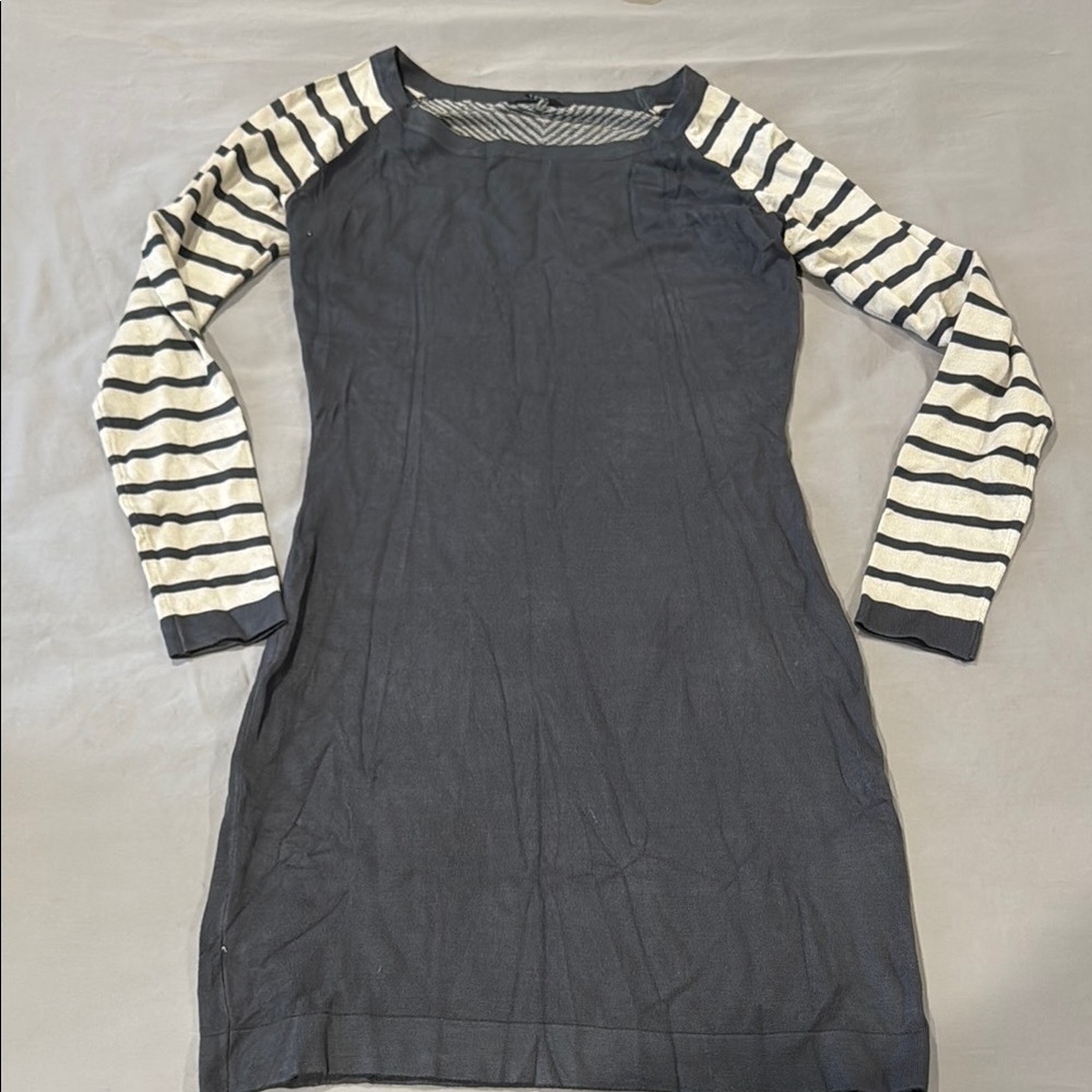 Tart Black and Cream Long Sleeve Sheath Dress